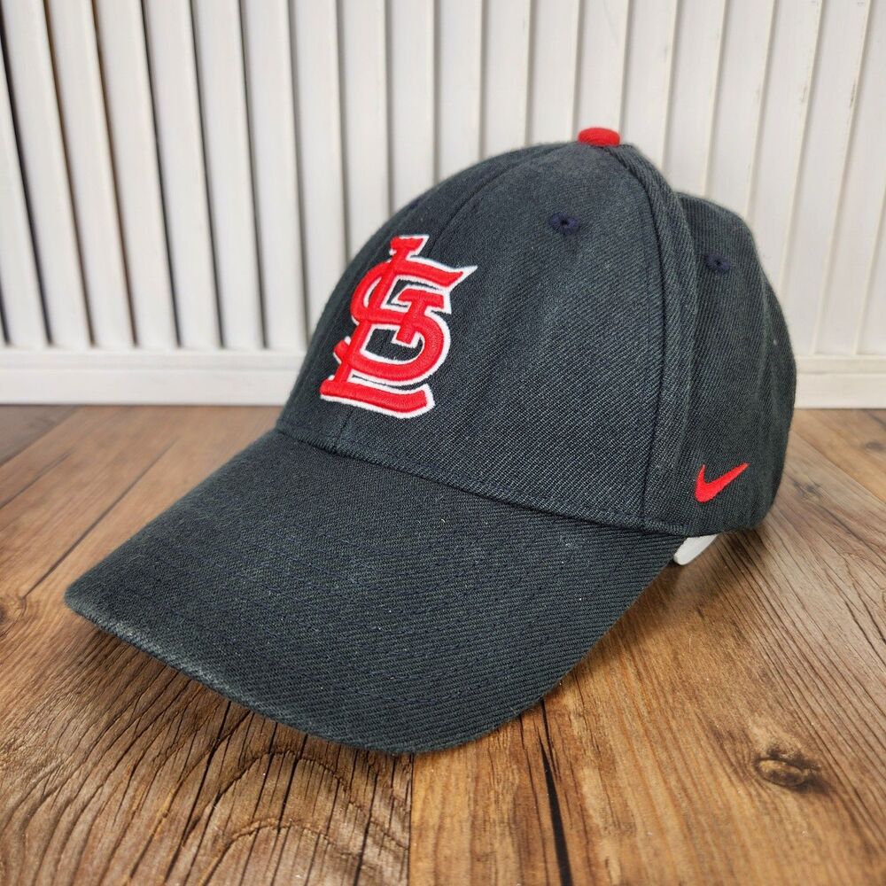 Nike St Louis Cardinals Baseball Hat Black Red Wool Blend MLB Team Ball Cap